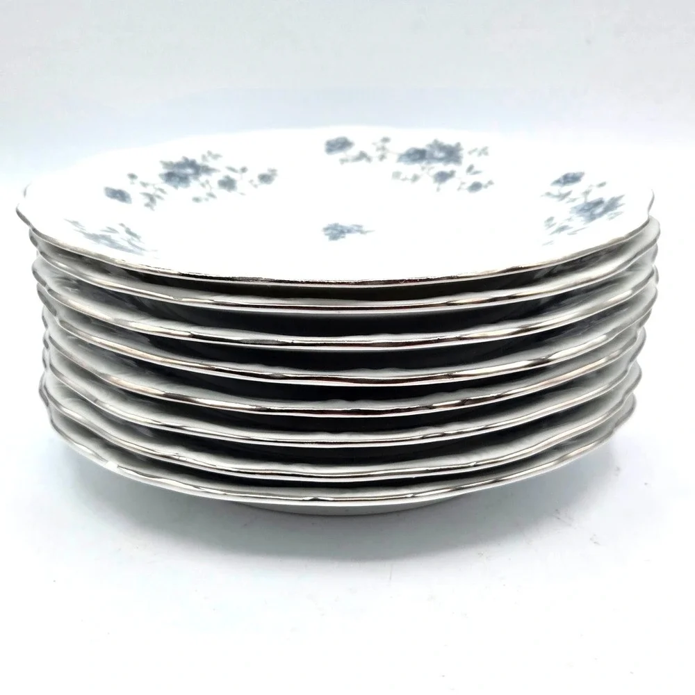 Johann Haviland Bavaria Germany BLUE GARLAND BREAD/DESSERT Plates 6